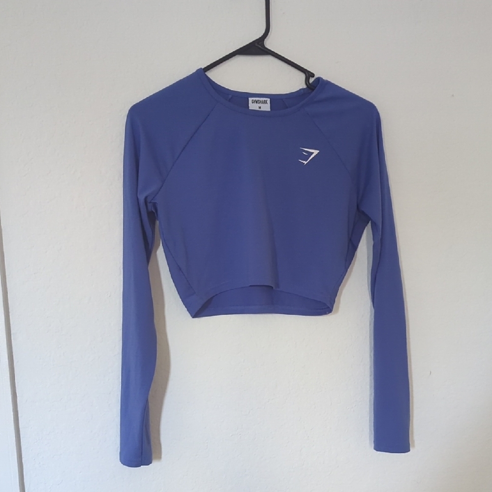 Gymshark Women's Blue Long Sleeve Crop Top